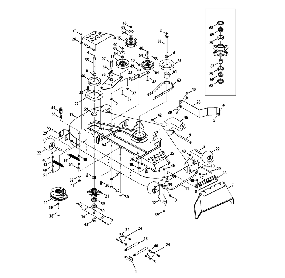 Mower Deck Diagram and Parts List for Z-FORCES54 (17AI5GHC-17AI5GHC010)(2013) Cub Cadet Lawn Tractor